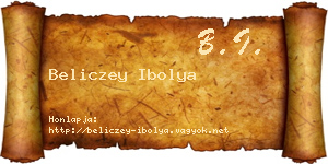 Beliczey Ibolya névjegykártya